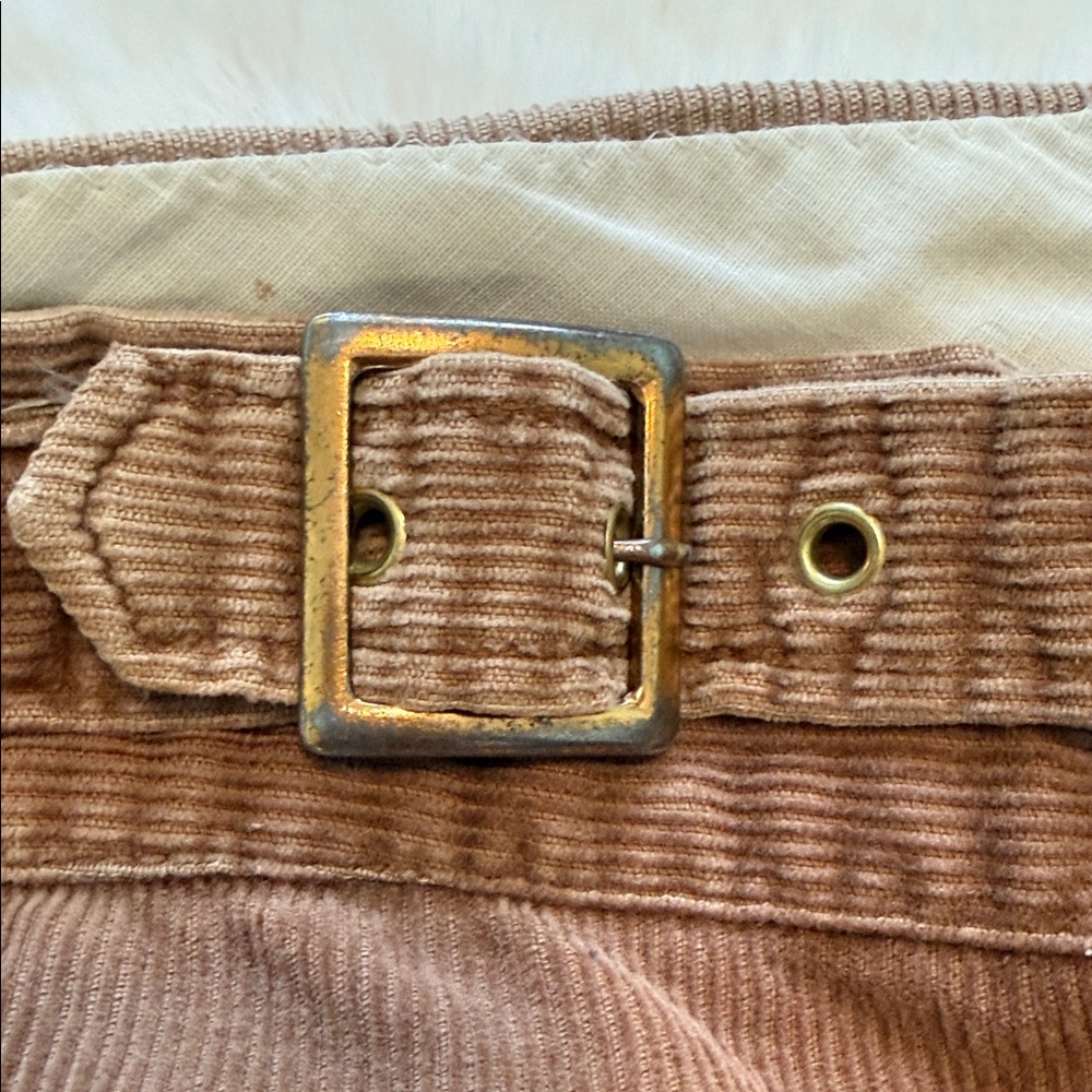 Super Groovy Authentic Vintage 70s Hippie Boho Tan Corduroy Wideleg Flares - Picture 5 of 16